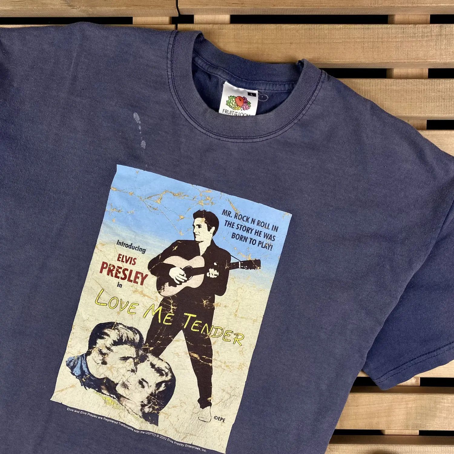 Band Tees Mens Vintage T Shirt Elvis Presley Love Me Tender Size L Size US L / EU 52-54 / 3 - 2 Thumbnail