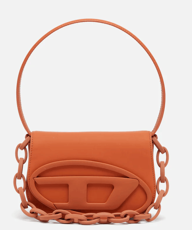 image of Diesel 1Dr Iconic Shoulder Bag In Matte Leather X08396 in Orange, Women's