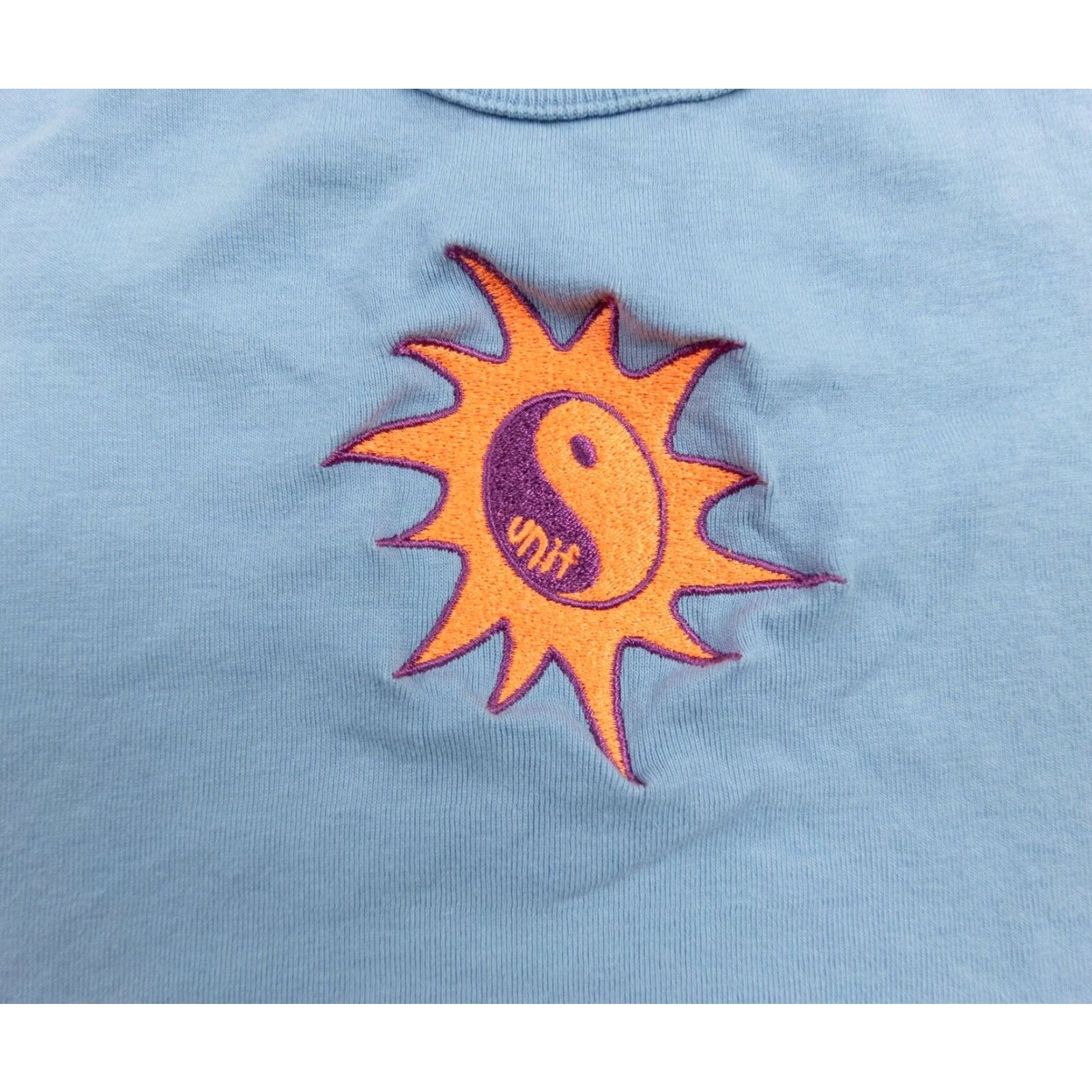 UNIF UNIF Women's Short Sleeve T-Shirt Size Small Blue Crew Neck Retro Yin Yang Casual Size S / US 4 / IT 40 - 2 Thumbnail