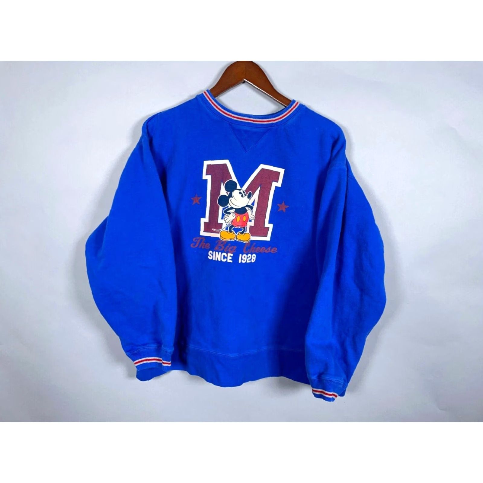 Disney VINTAGE Disney Sweatshirt Mickey Mouse Big Cheese Graphic Print Crewneck Adult Large Blue Cartoon 90s Mens Size US L / EU 52-54 / 3 - 2 Thumbnail