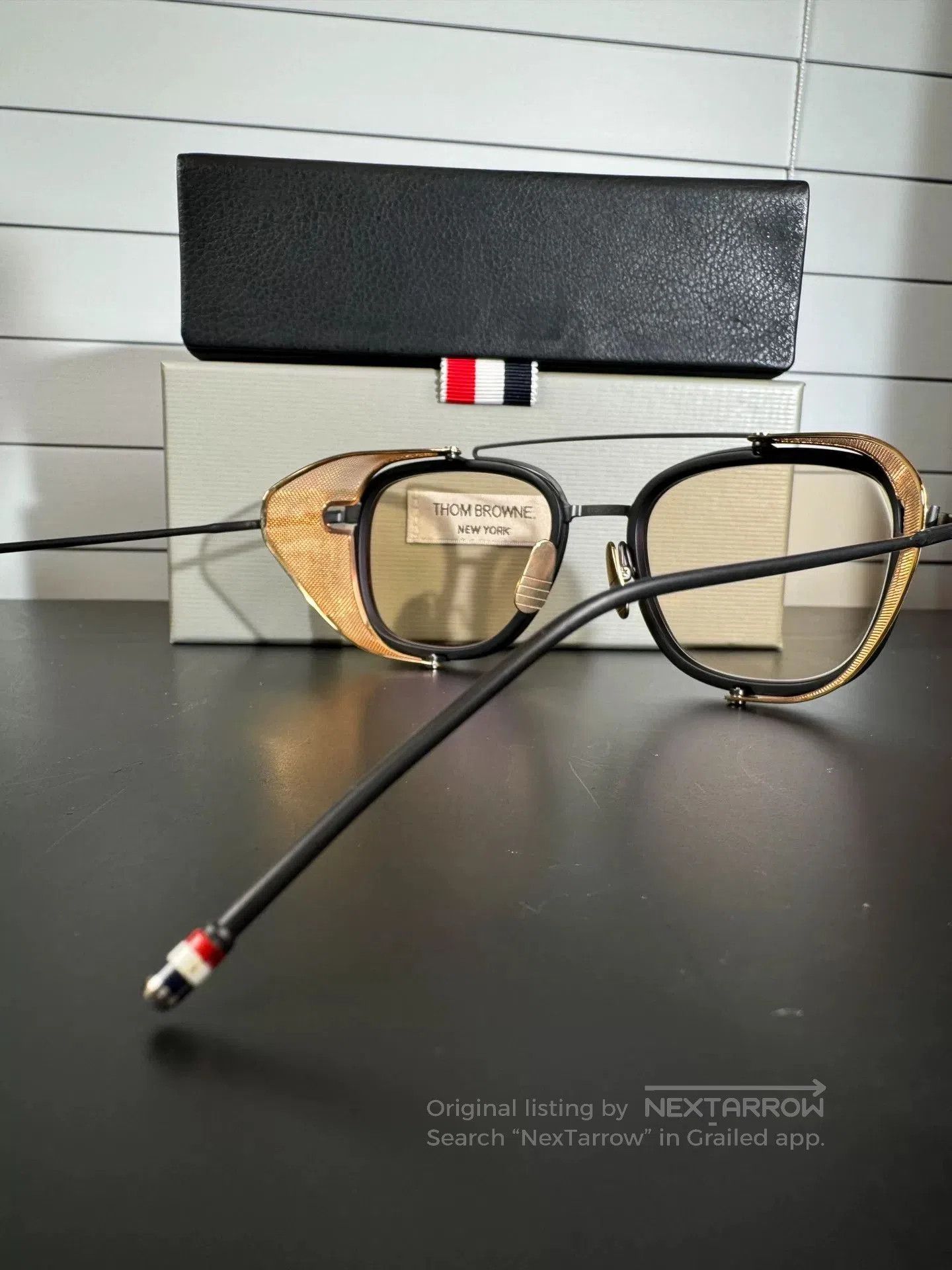 Thom Browne thom browne tb-808 sunglasses with gold accents. Size ONE SIZE - 4 Thumbnail