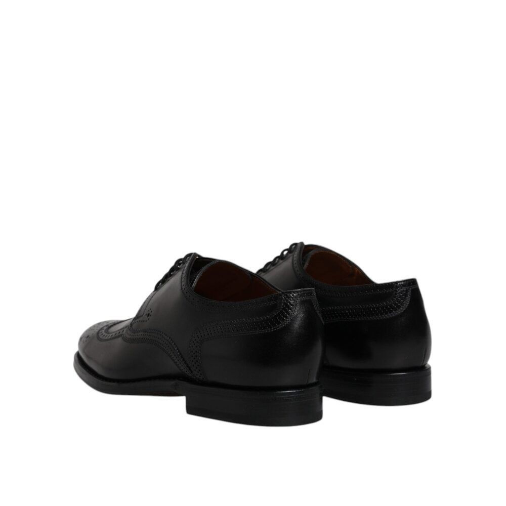 Dolce & Gabbana Dolce & Gabbana Black Leather Derby Wingtip Formal Shoes Size US 6.5 / EU 39-40 - 5 Thumbnail