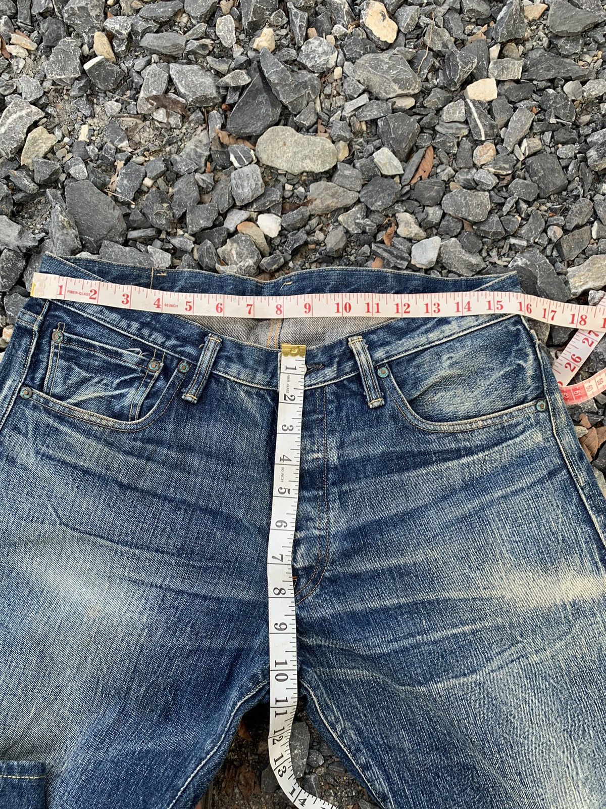 Kapital VINTAGE BURGUS PLUS SELVEDGE JAPANESE FADED DISTRESSED DENIM Size US 32 / EU 48 - 22 Thumbnail