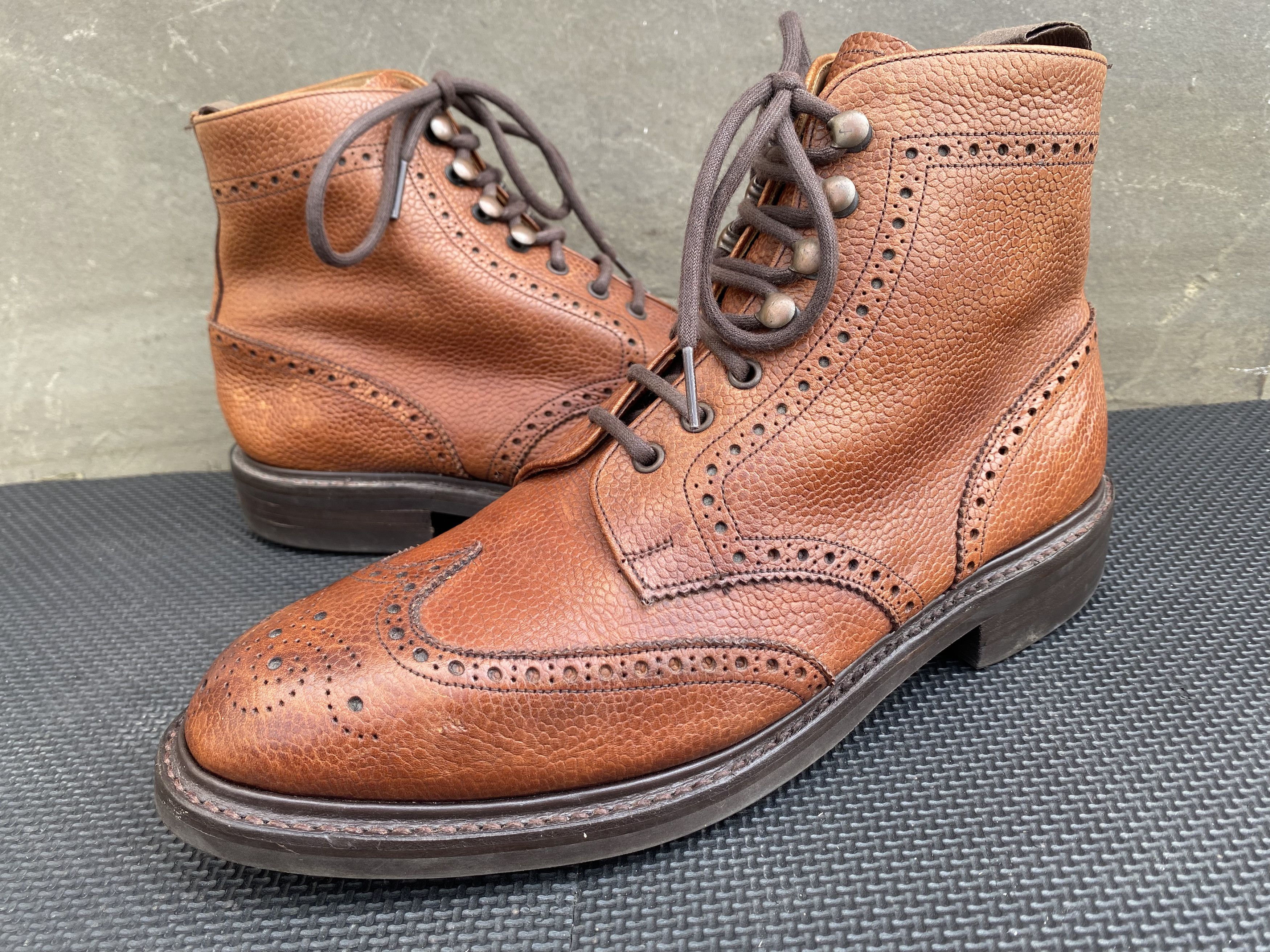 Joseph Cheaney Sons Joseph Cheaney Brown Leather Derby Brogue Boots Men Pebble Grailed