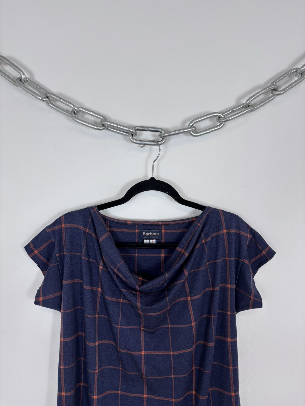 Barbour Barbour Summer Tartan Women’s Navy Blue T-Shirt Blouse Top Size M / US 6-8 / IT 42-44 - 2 Thumbnail