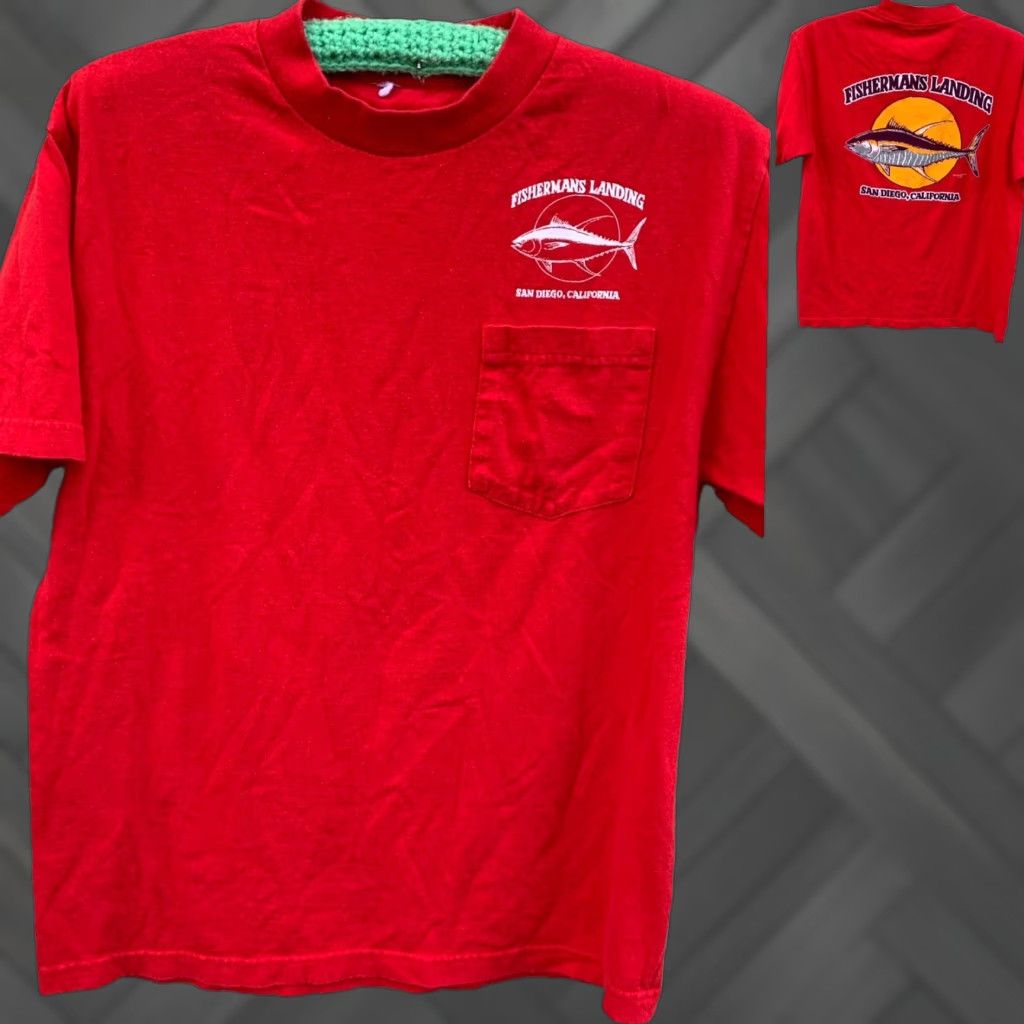 Vintage VINTAGE Fishermans Landing San Diego California pocket tee graphic t shirt worn Size M Size US M / EU 48-50 / 2 - 1 Thumbnail