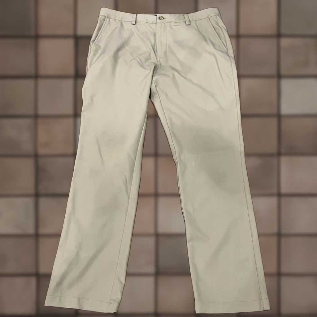 Vineyard Vines Vineyard Vines Beige Performance Athletic Golf Chino Preppy Link Pants Mens 35x32 Size US 35 - 1 Thumbnail