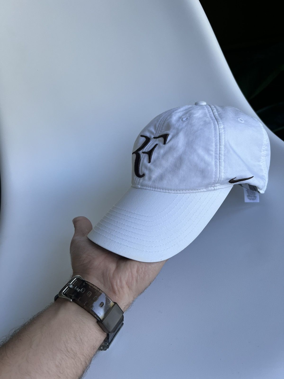 Nike × Vintage Vintage Nike Roger Federer RF Heritage 86 Tennis Cap White Size ONE SIZE - 10 Thumbnail