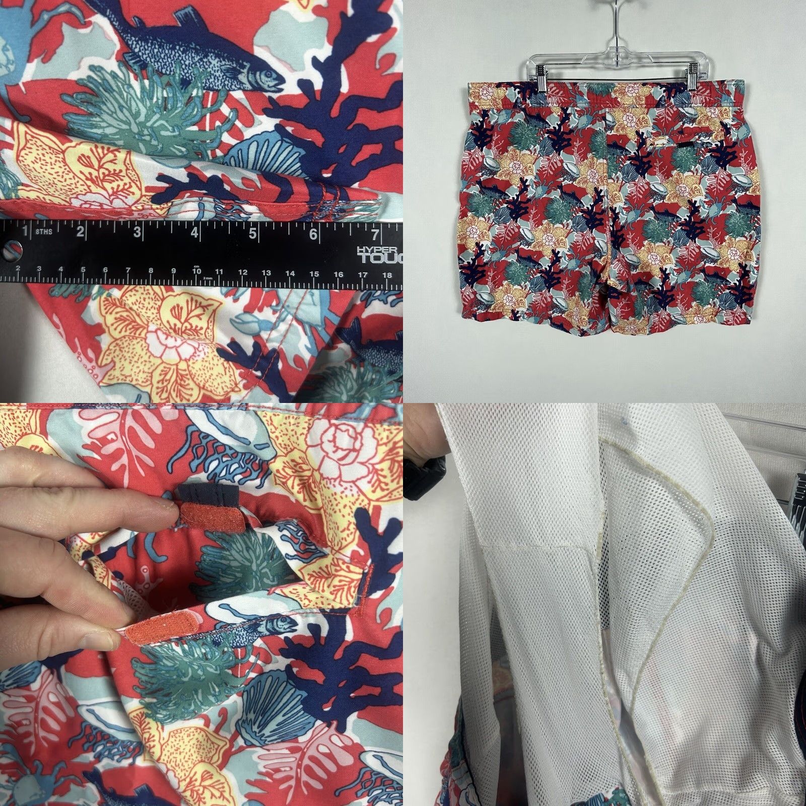 Nautica Nautica Swim Trunks Board Shorts Ocean Hawaiian Red XL Lined Pockets Men Size US 36 / EU 52 - 8 Thumbnail