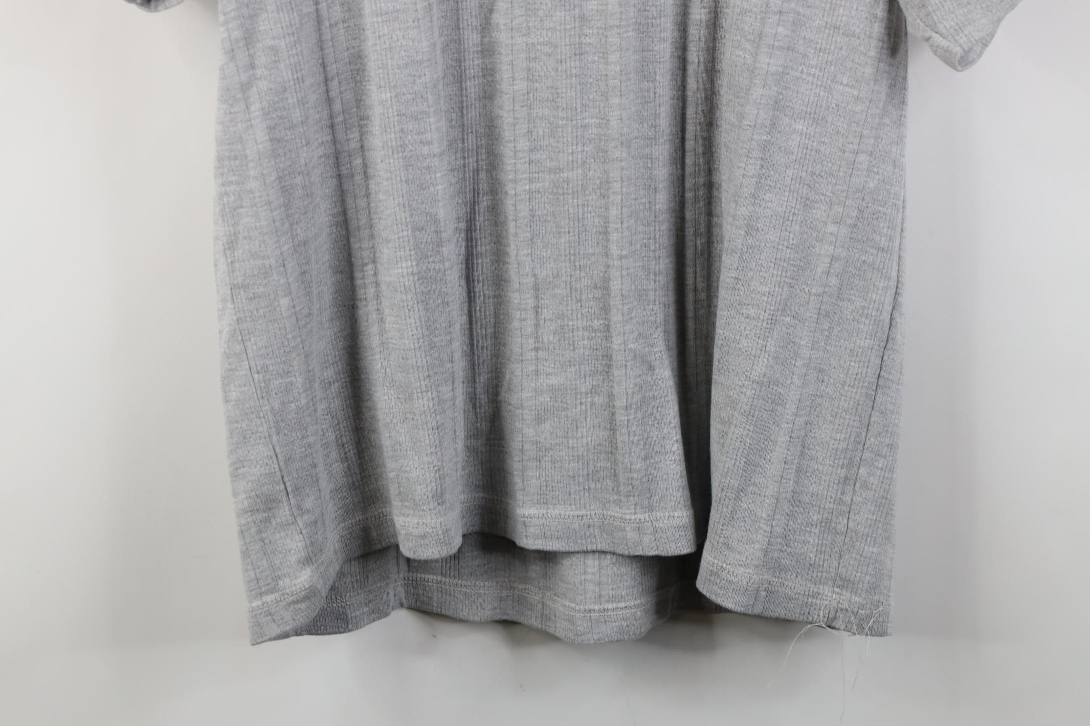 Vintage Vintage 90s Streetwear Ribbed Knit Henley T-Shirt Gray Size US M / EU 48-50 / 2 - 13 Thumbnail