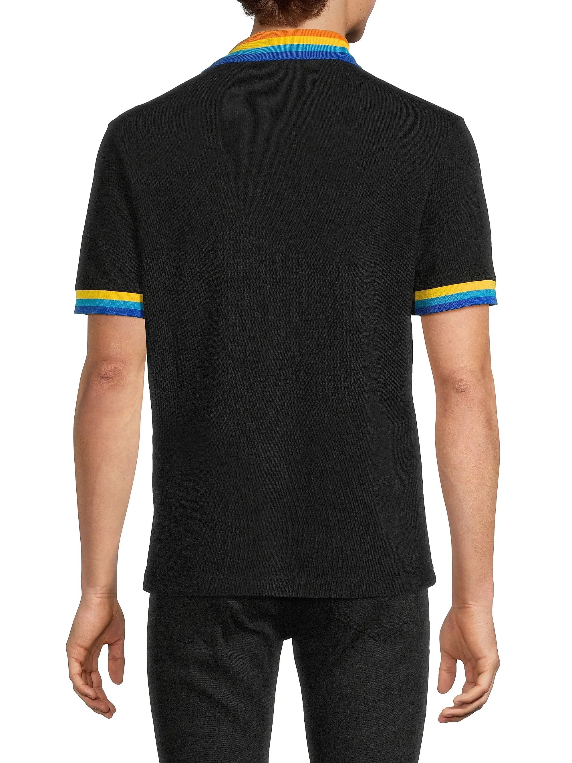Casablanca os11x0725 Rainbow Cotton Polo Shirt in Black Size US L / EU 52-54 / 3 - 5 Thumbnail
