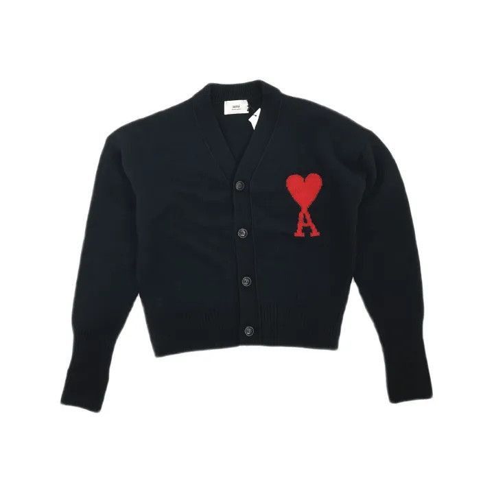 AMI AMIPARIS Oversized Wool Cardigan with Heart Logo -2507 Size US M / EU 48-50 / 2 - 2 Thumbnail