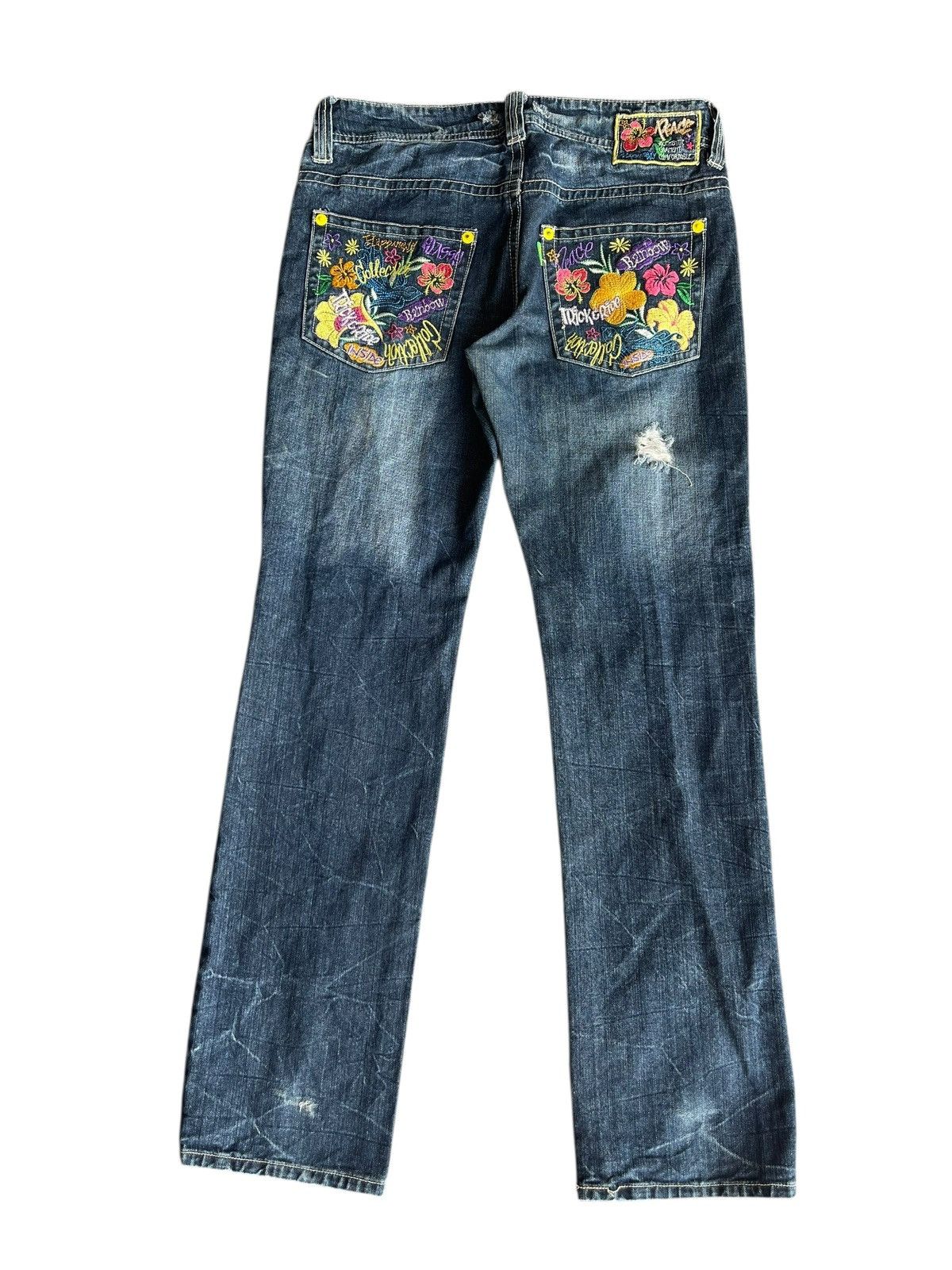 Designer × Japanese Brand Surf Hawaii Y2K Jeans Embroidery Floral Pocket Size US 34 / EU 50 - 1 Thumbnail