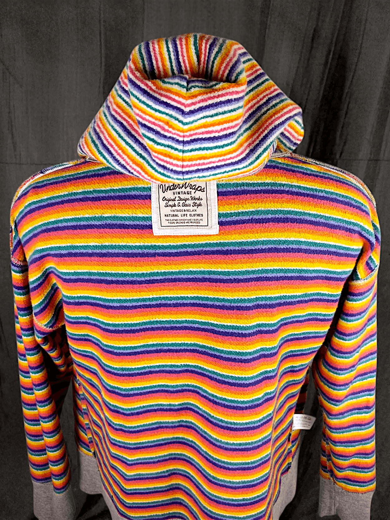 If Six Was Nine × Japanese Brand Vintage & Relax UNDER WRAPS Striped Rainbow Zipper Hoodie Size US M / EU 48-50 / 2 - 22 Thumbnail