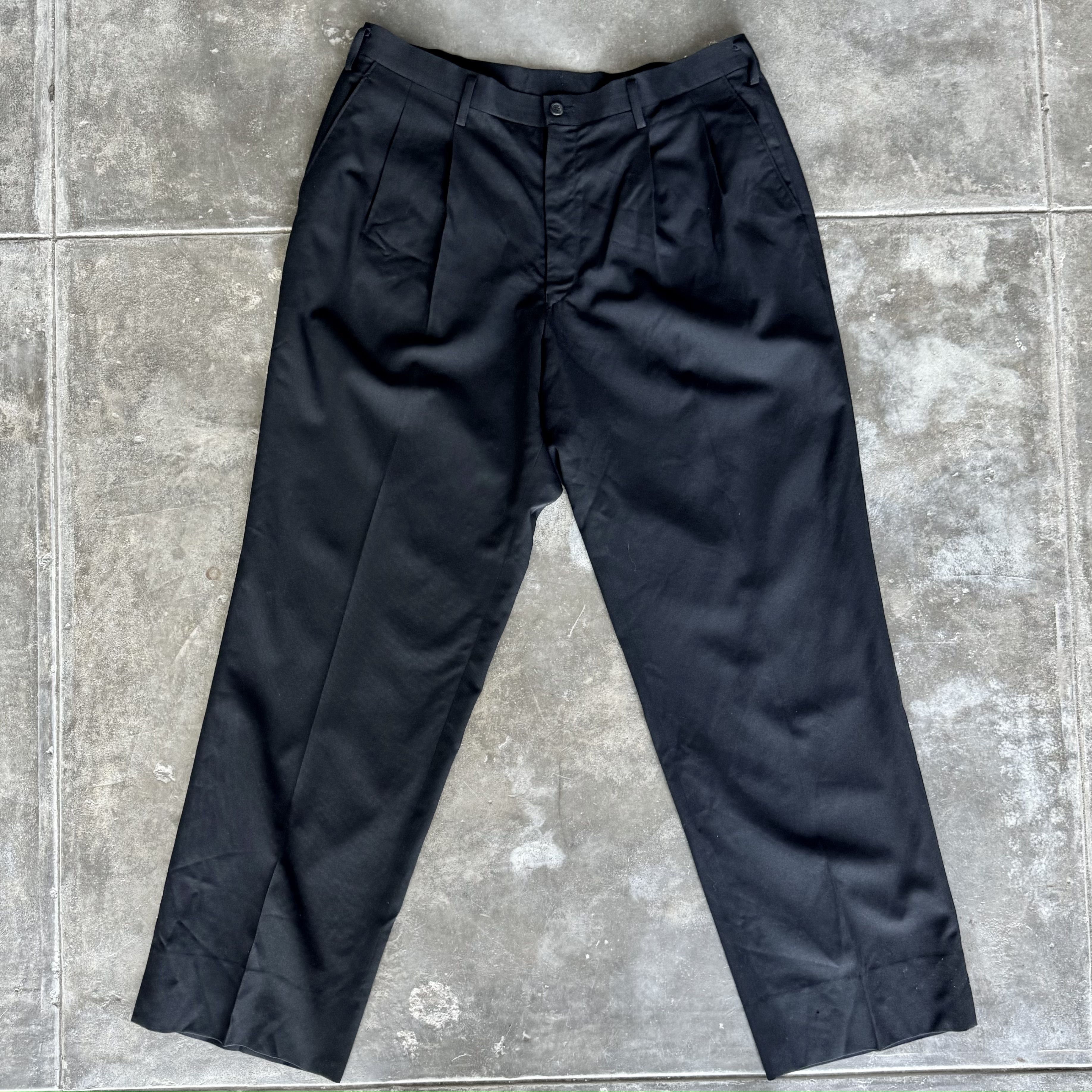 Yohji Yamamoto Yohji Wool Gabardine Classic Wide Baggy Trousers (JP Size 6) Size US 37 - 1 Thumbnail