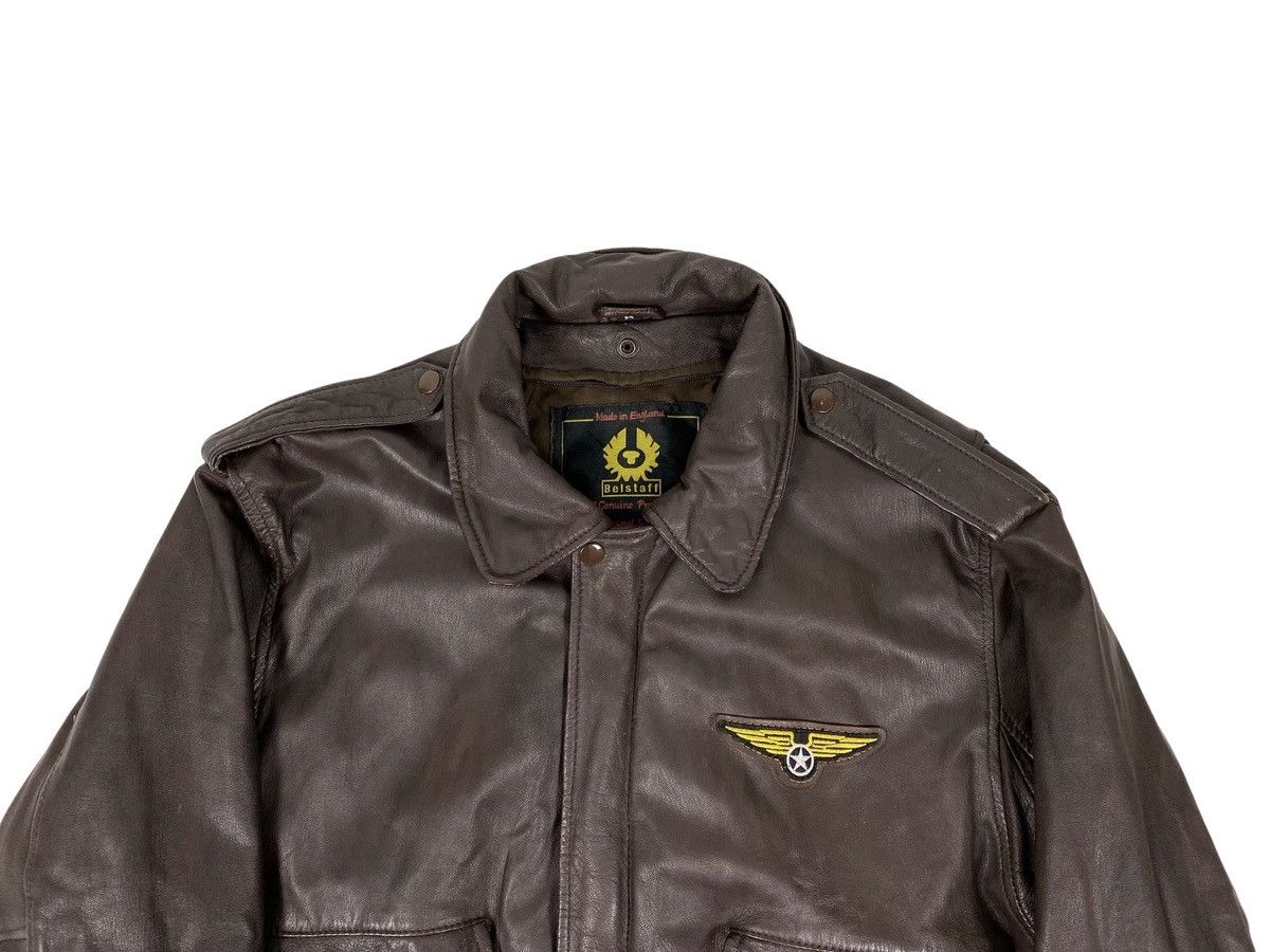 Belstaff × Vintage Vintage Belstaff Leather Bomber Jacket Size US M / EU 48-50 / 2 - 2 Thumbnail
