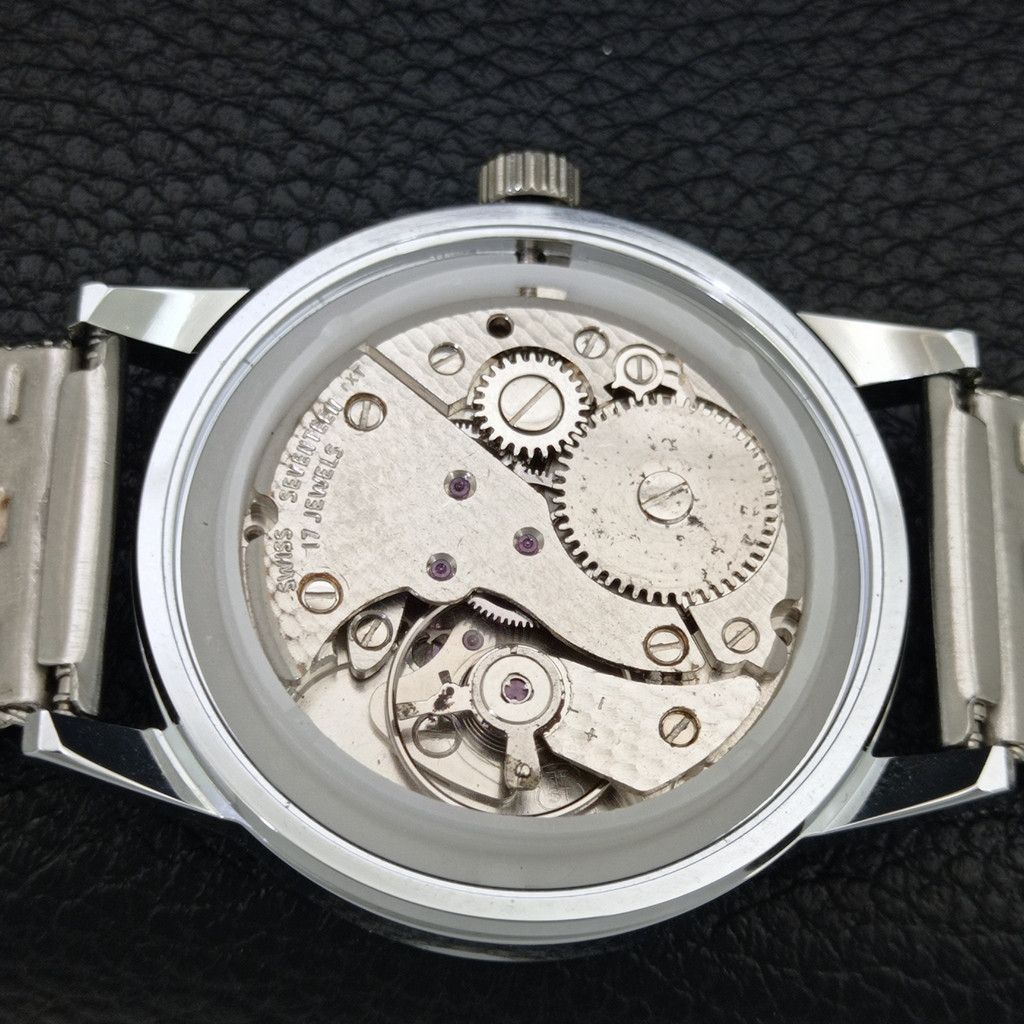 Other VINTAGE MONTINE HAND-WINDING SWISS MENS SILVER WATCH a444165 Size 38 - 9 Thumbnail