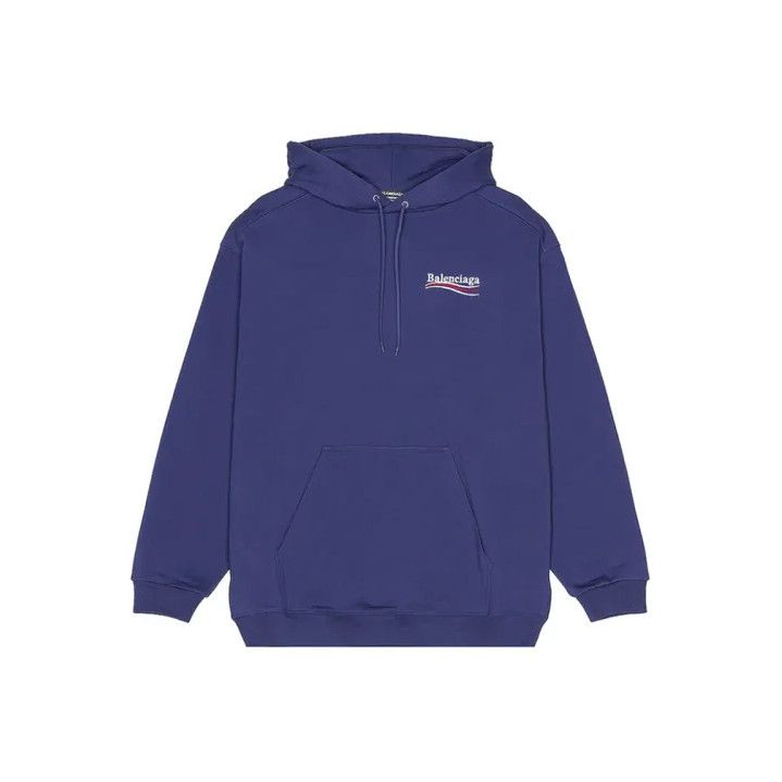 Balenciaga Blue Hooded Long Sleeve Sweatshirt