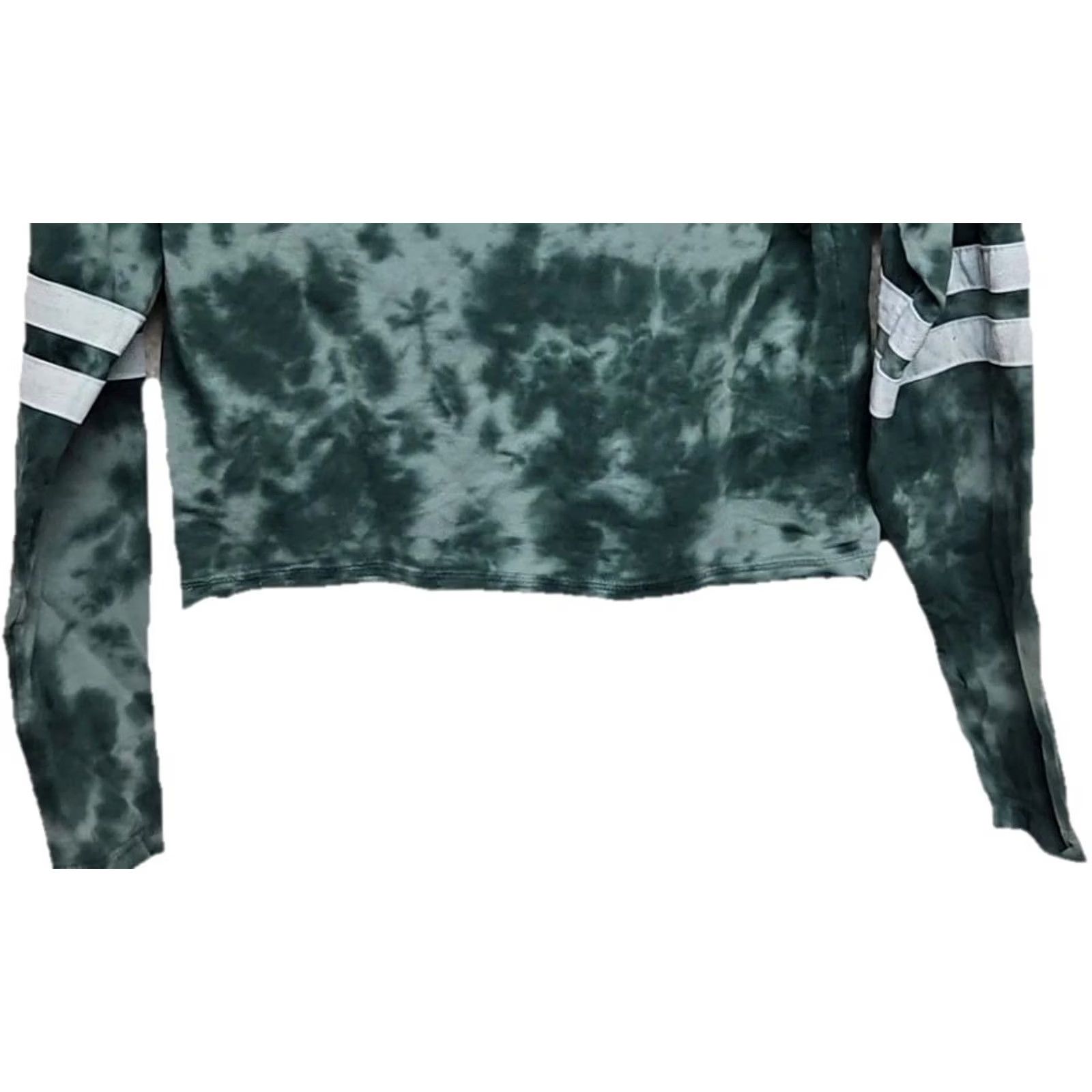 Vintage Y2K Exist Cropped Hoodie Medium Green Fairy Grunge Streetwear Acid Wash Destin Size M / US 6-8 / IT 42-44 - 6 Thumbnail