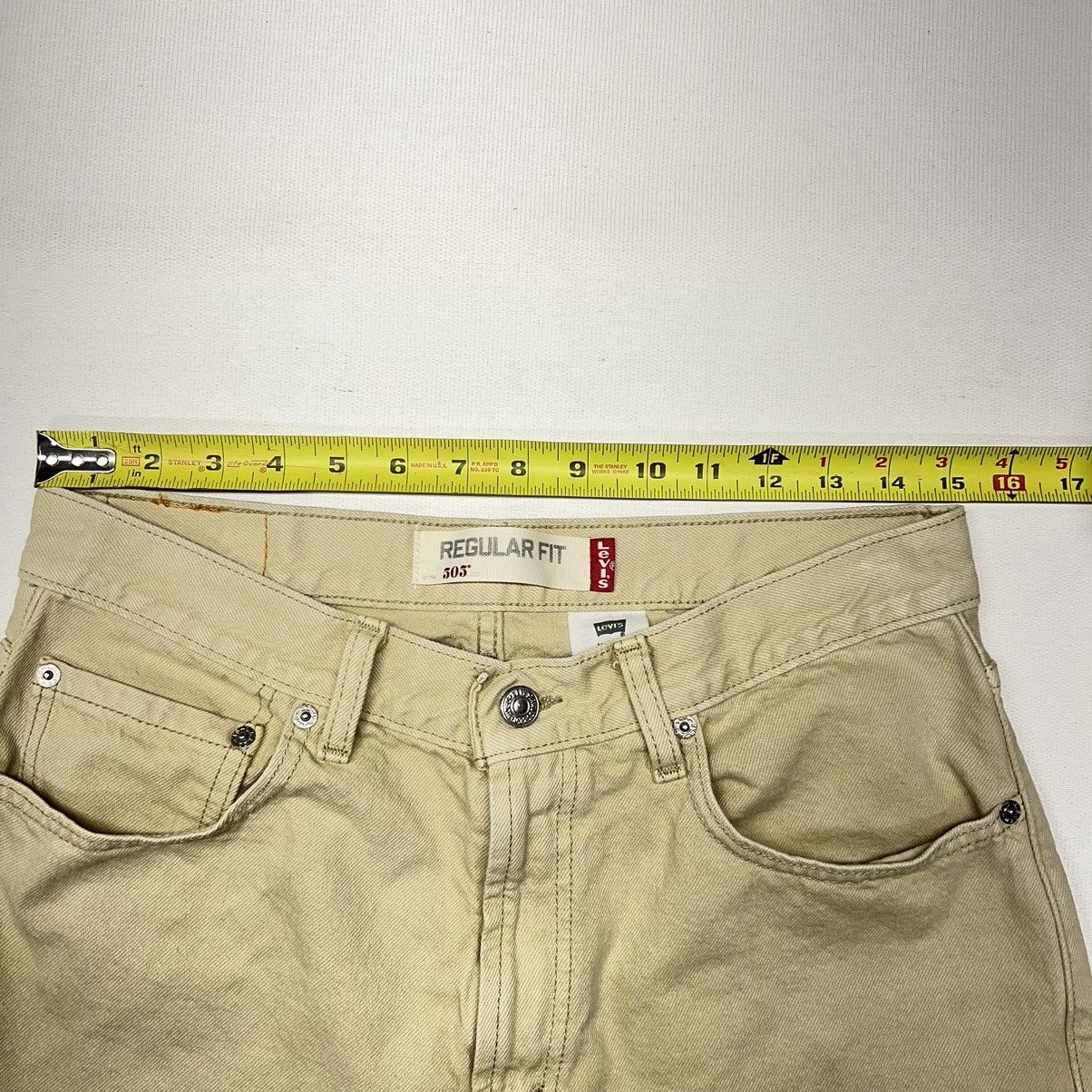 Levi's Levis 505 Jeans Regular Fit Straight Khaki Pants Denim Size US 33 - 22 Thumbnail