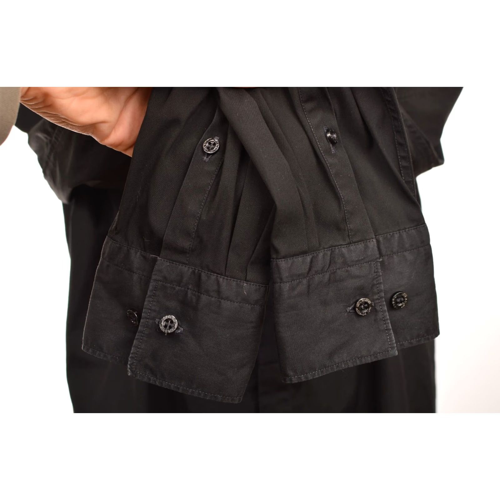 Neil Barrett Neil Barrett DDP Button-Up Shirt BCM597C Size 42 / 16.5 Black Long Sleeve Men's Clothing Size US XL / EU 56 / 4 - 3 Thumbnail