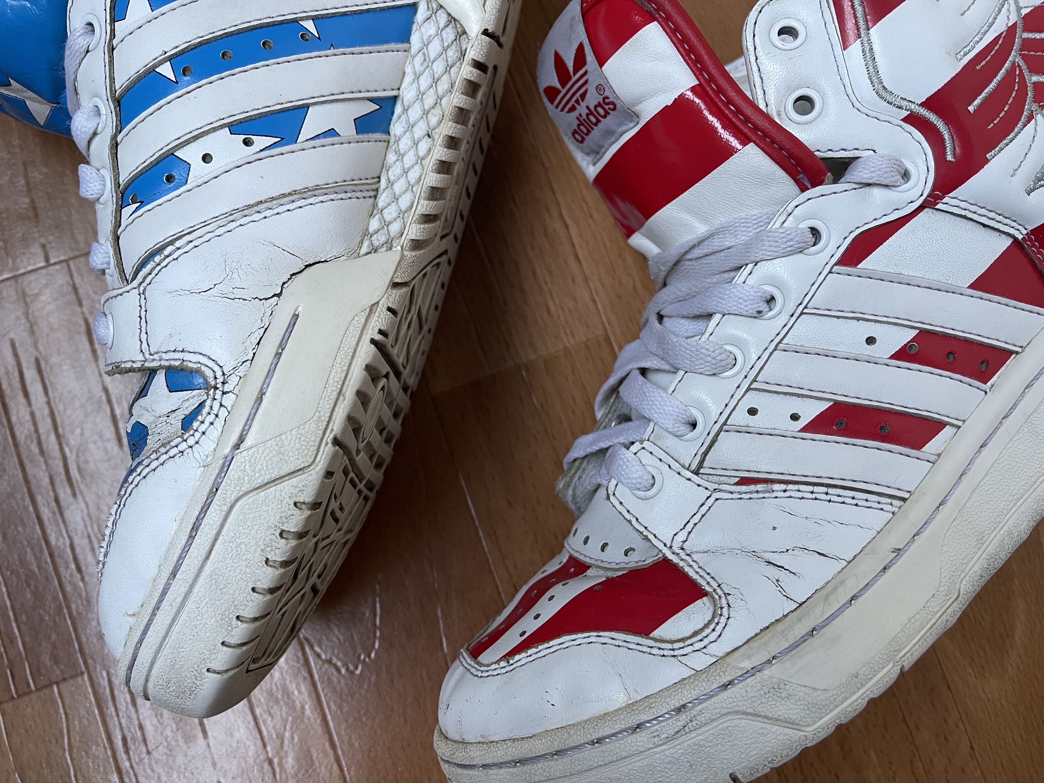 Adidas × Jeremy Scott Adidas Jeremy Scott Wings 2.0 FLAG Stars and Stripes V24619 Size US 7.5 / EU 40-41 - 16 Thumbnail
