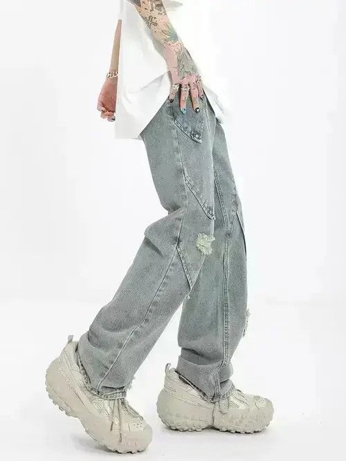Japanese Brand High Street Heavy Industry Style Straight Casual Jeans Size US 30 / EU 46 - 3 Thumbnail