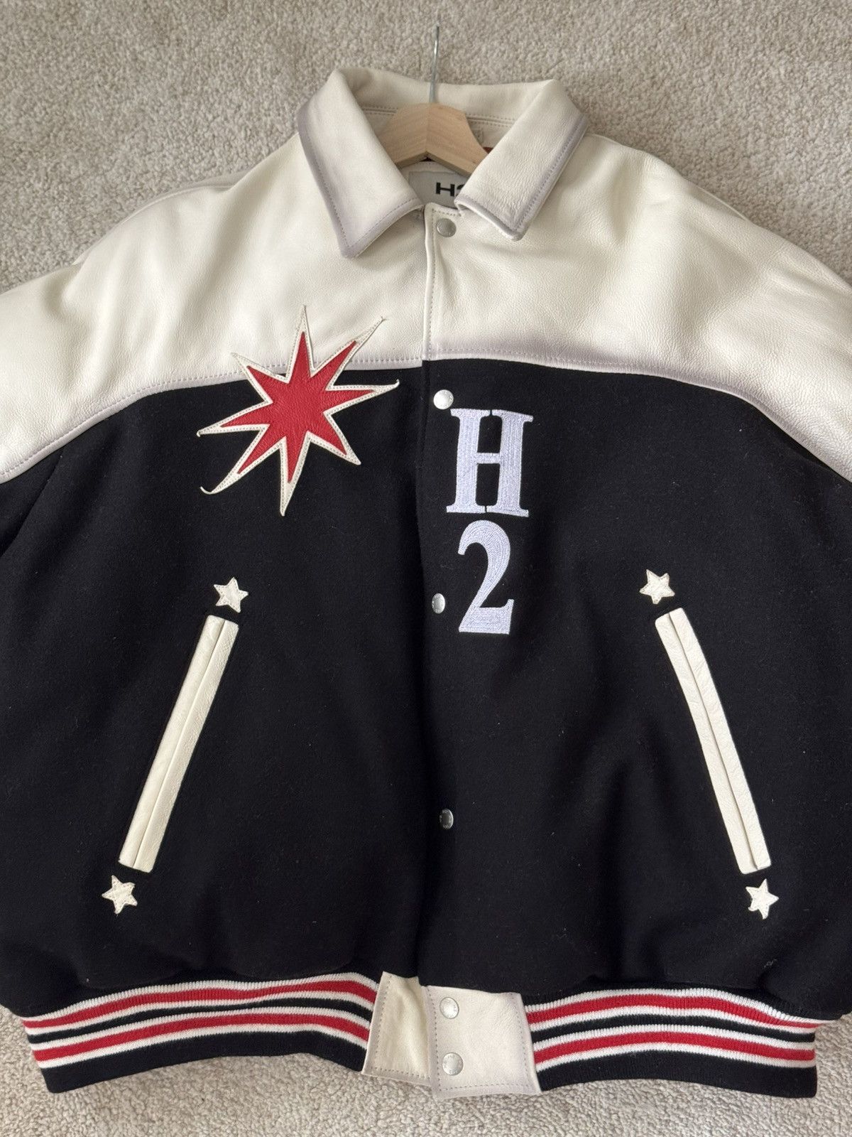 【新品】H2 HERON PRESTON 　レザースタジャン 新品】H2 HERON PRESTON H&M レザースタジャン - メルカリ