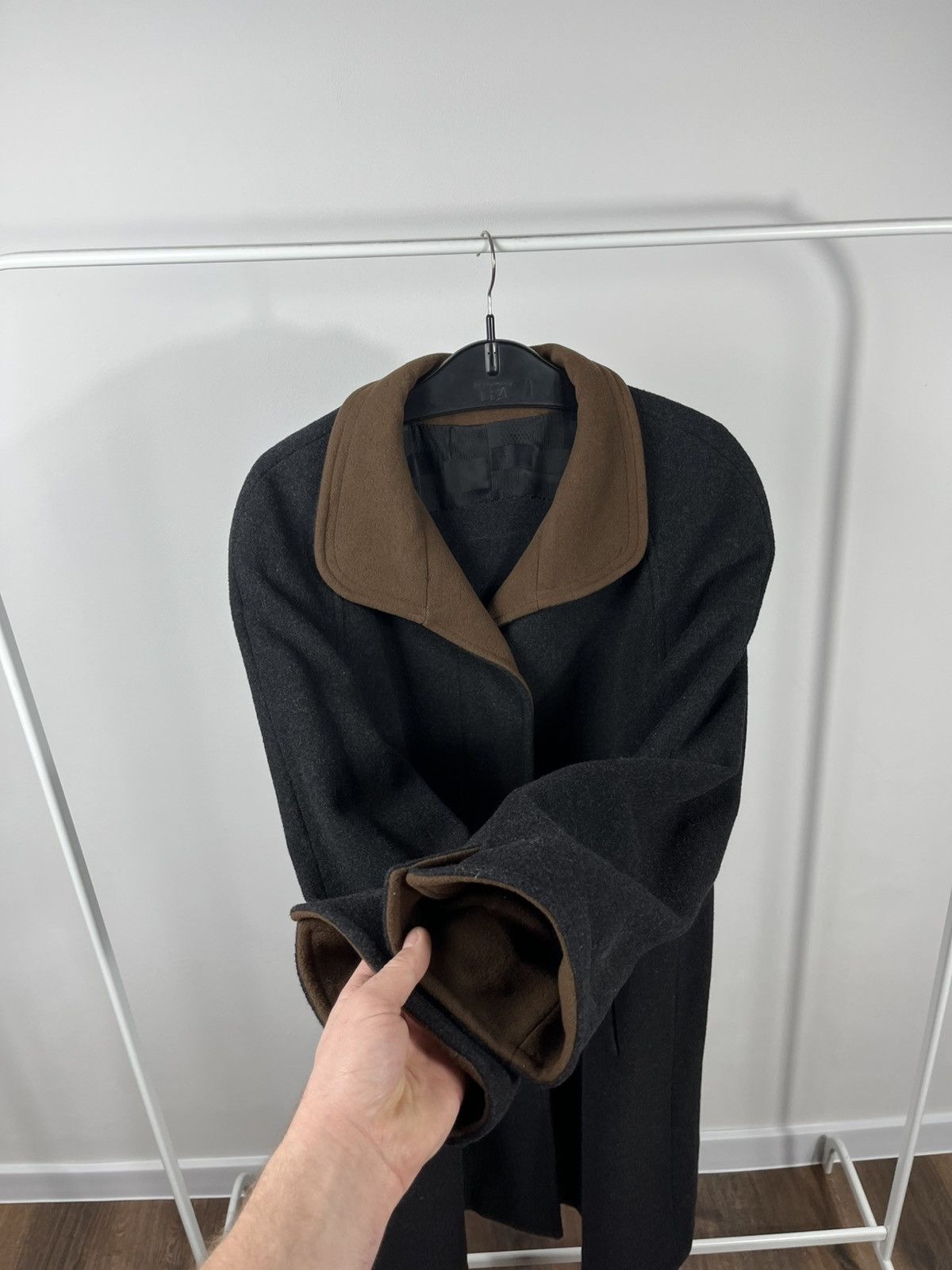 Other Women’s Wool Cashmere Long Coat Dark Grey Size UK 42 Size L / US 10 / IT 46 - 5 Thumbnail