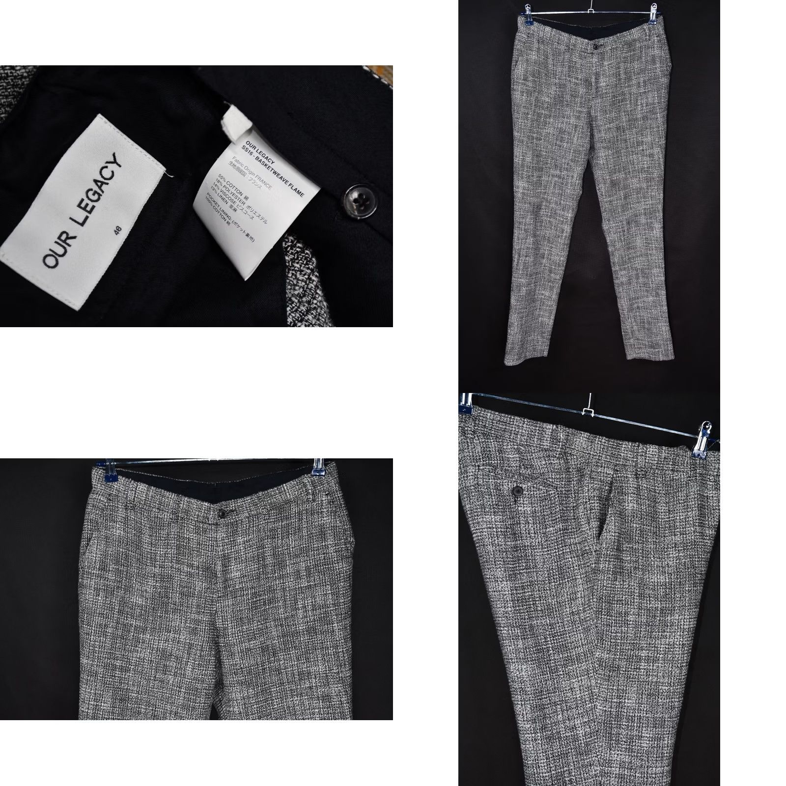 Our Legacy OUR LEGACY BASKETWEAVE FLAME SHIRT 46 GRAY, VINTAGE? Size 46R - 8 Thumbnail
