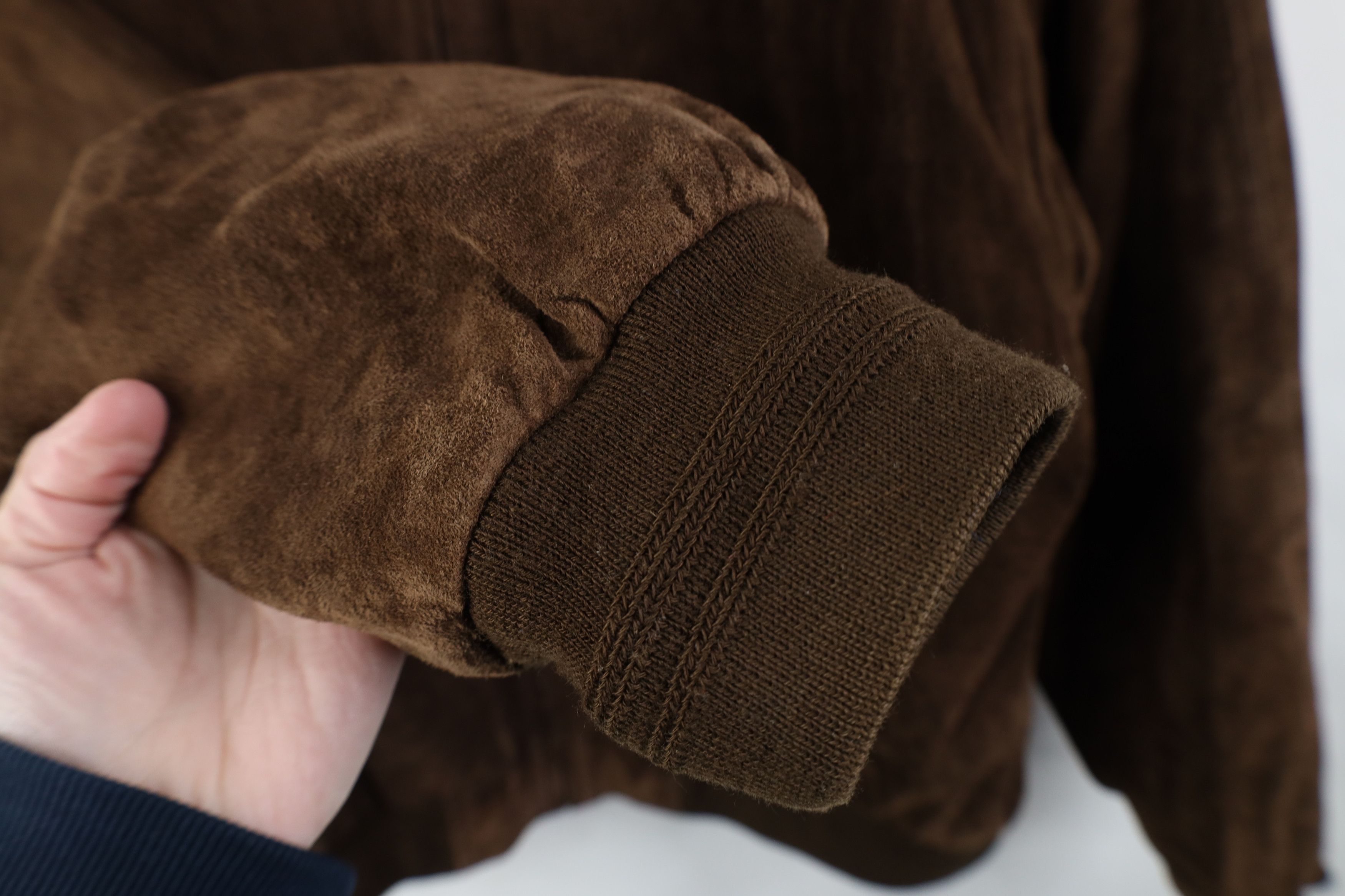 Vintage Vintage 90s Streetwear Suede Leather Bomber Jacket Brown Size US XL / EU 56 / 4 - 9 Thumbnail