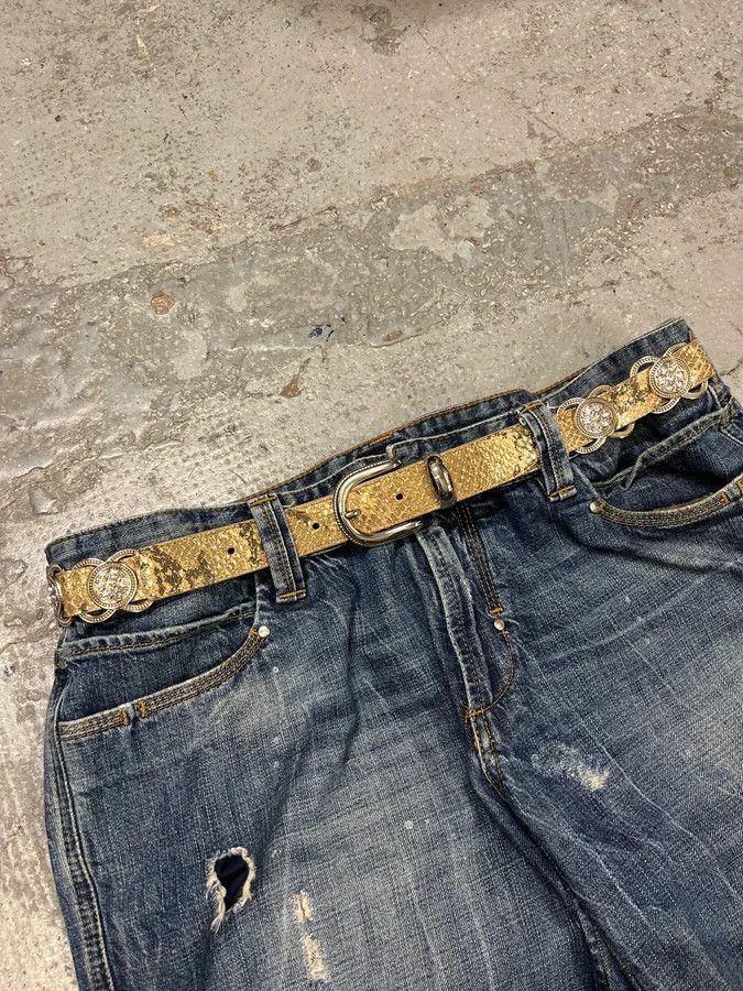 Vintage 2000s Berge Snake Effect Ornament Belt Size ONE SIZE - 2 Thumbnail