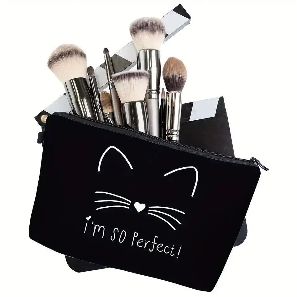Designer × Other Kawaii Cat Pattern Cosmetic Zipper Pouch Lightweight Size ONE SIZE - 4 Thumbnail