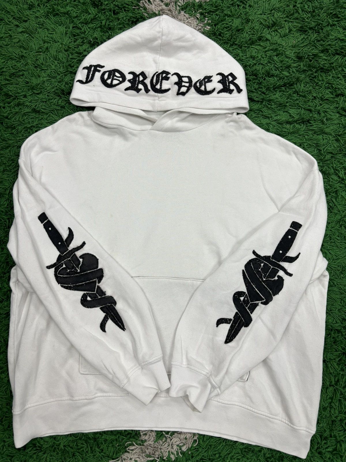 Pre-owned Amiri White Forever Hoodie Xl Xlarge