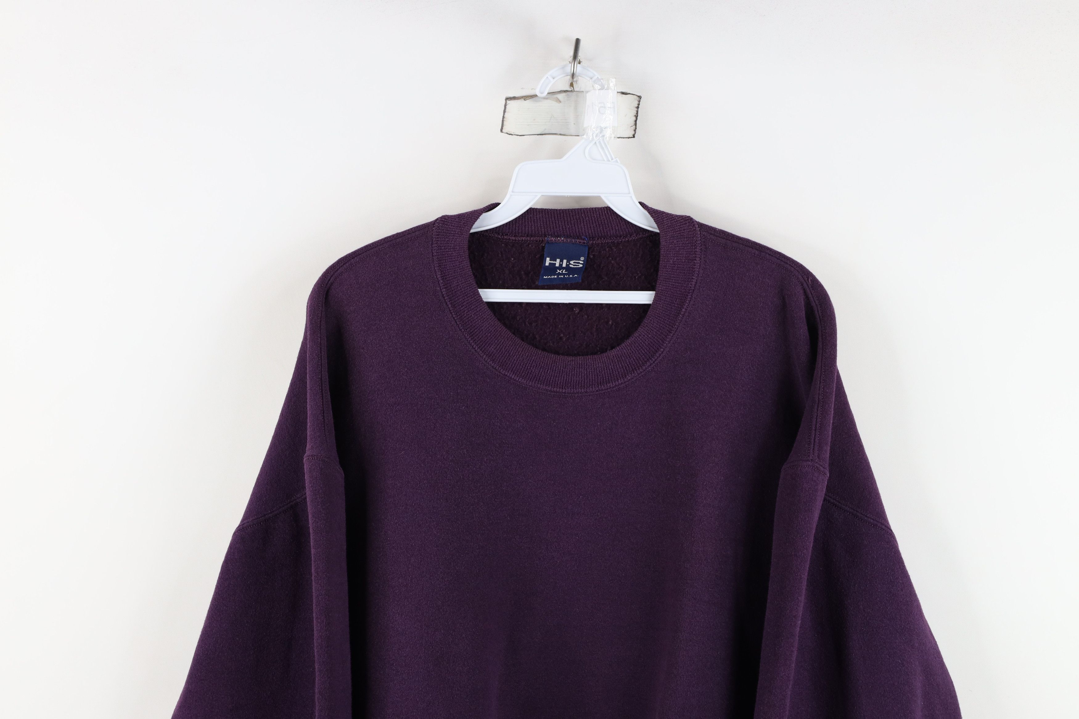 Vintage Vintage 90s Streetwear Blank Crewneck Sweatshirt Purple USA Size US XL / EU 56 / 4 - 2 Thumbnail
