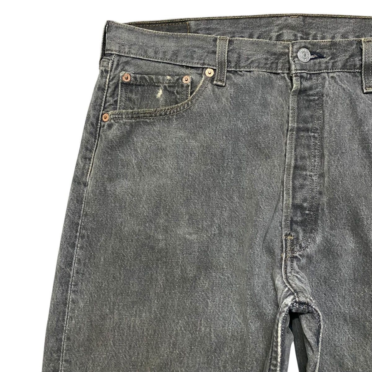 Vintage 90s Levis 501 Charcoal Jeans Distressed