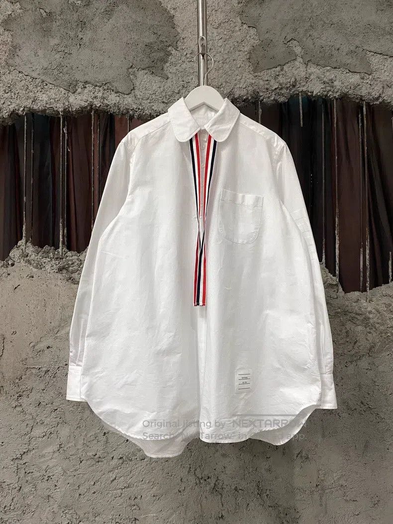 Thom Browne Thom Browne Tie Long-Sleeve Shirt Size US XS / EU 42 / 0 - 1 Thumbnail