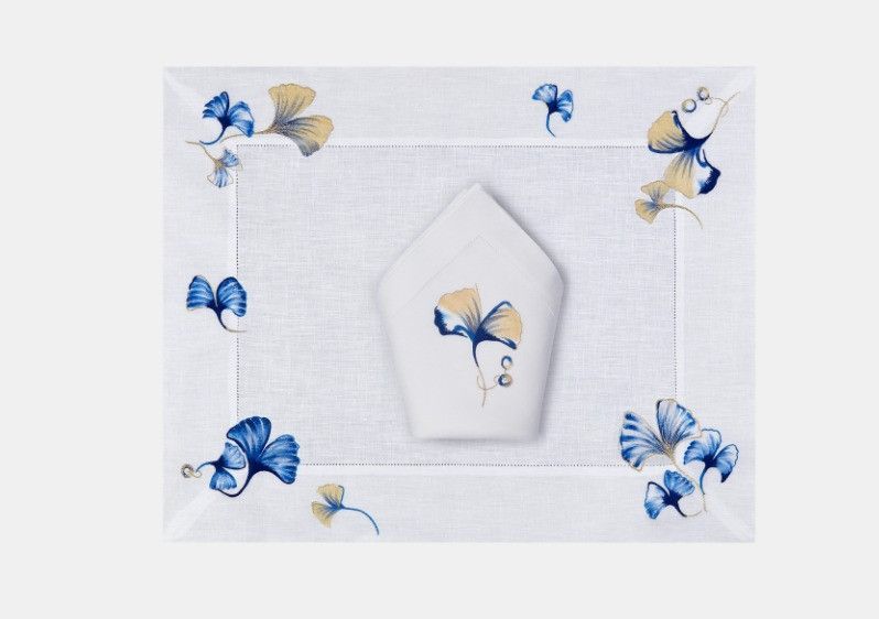 Dior o1w1db10425 HYO03SB Size: OS / Napkin Set in Blue & White Size ONE SIZE - 1 Thumbnail