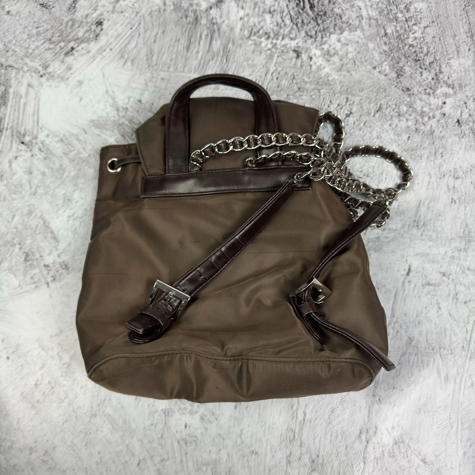 Prada Prada Milano Small Re-Nylon Womens Brown Logo Patch Backpack Size ONE SIZE - 5 Thumbnail