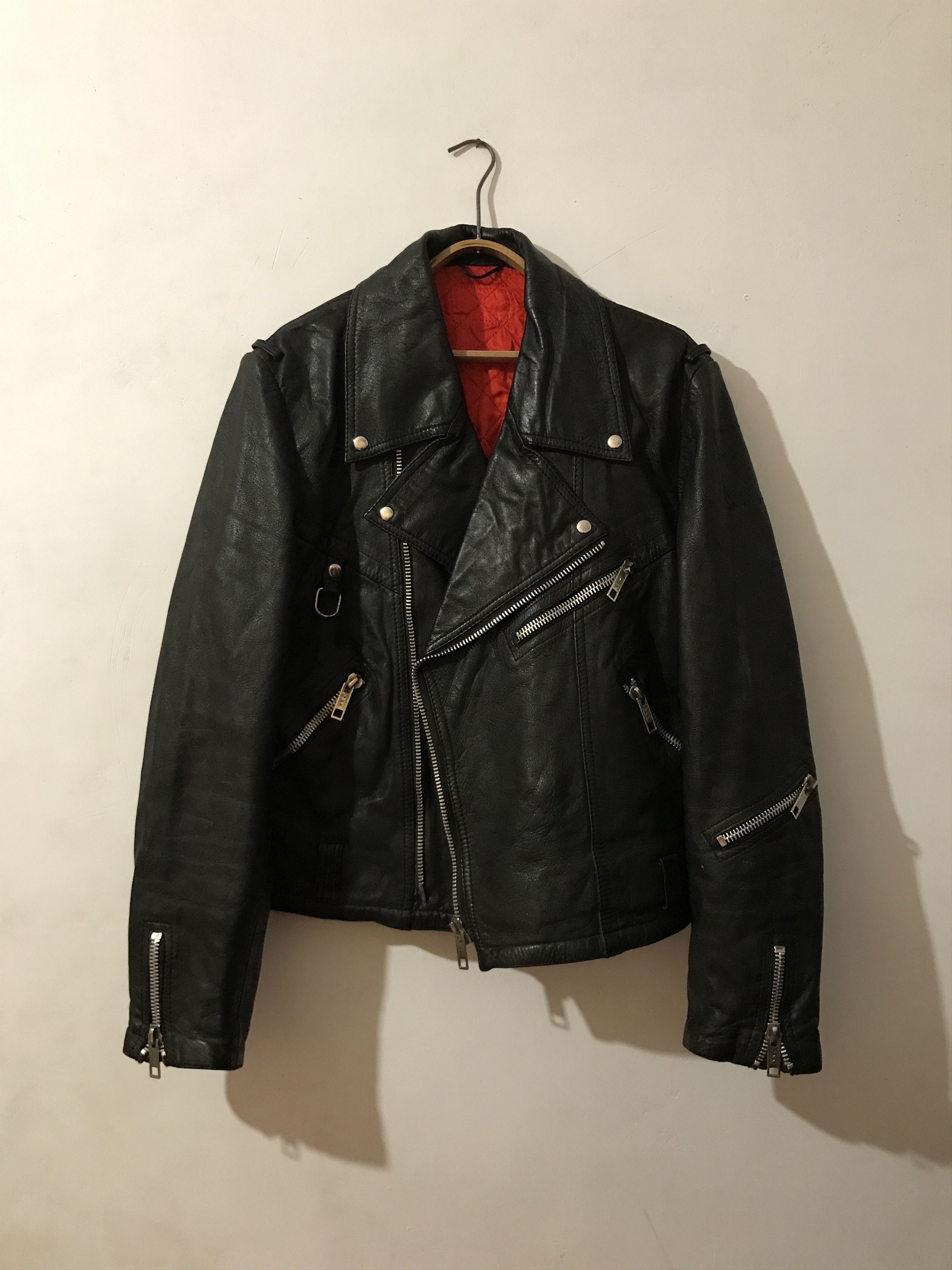 Vintage Vintage 80s Scandinavian DANISH Leather Biker Jacket L-XL Size US L / EU 52-54 / 3 - 1 Thumbnail