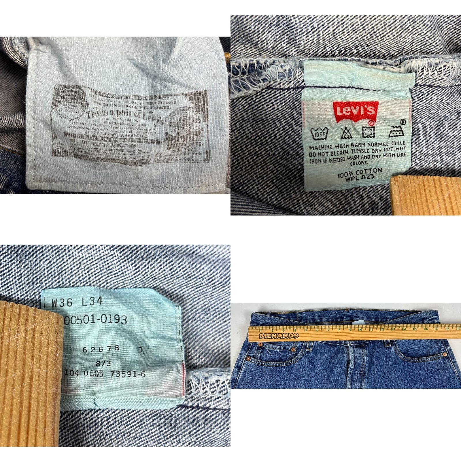 Levi's VINTAGE Levi's 501 XX Jeans Red Tab 36x34 Men’s Denim Blue 90s Straight Mens Size US 36 / EU 52 - 8 Thumbnail