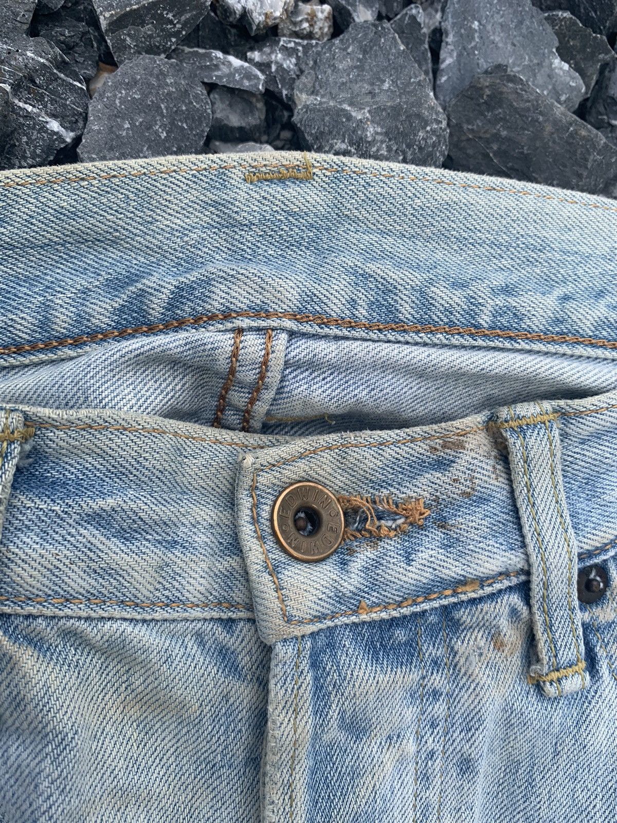 Edwin × Kapital × Vintage EDWIN 505 SELVEDGE BUTTON FLY BAGGY FADED DISTRESSED DENIM Size US 32 / EU 48 - 11 Thumbnail