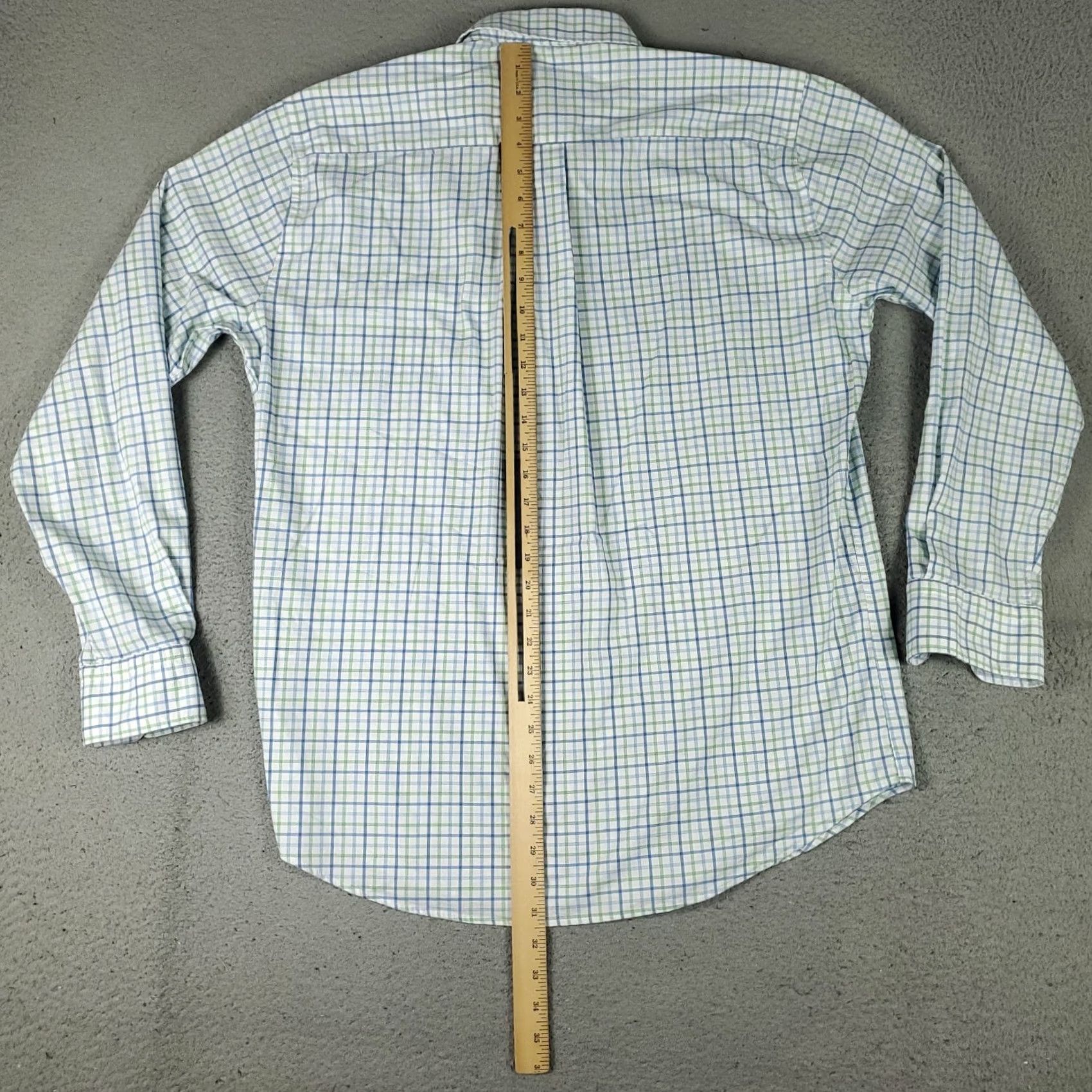 Peter Millar Peter Millar Shirt Mens Large Blue Plaid Nylon Cotton Button Up Long Sleeve - Vintage Condition Size US L / EU 52-54 / 3 - 3 Thumbnail