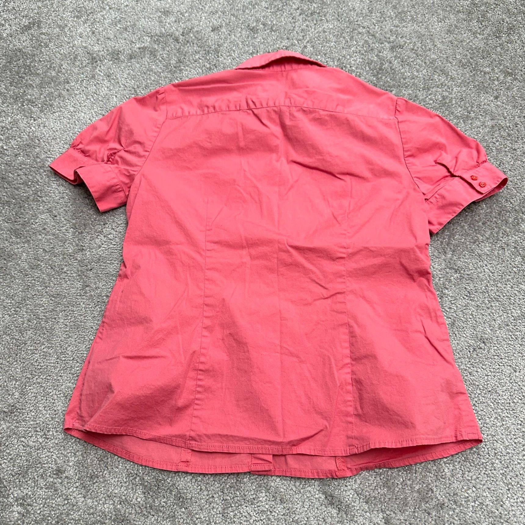 Merona Merona Shirt Adult Medium Pink Short Sleeve Button-Up Cotton Knit Casual Top Womens Size M / US 6-8 / IT 42-44 - 2 Thumbnail