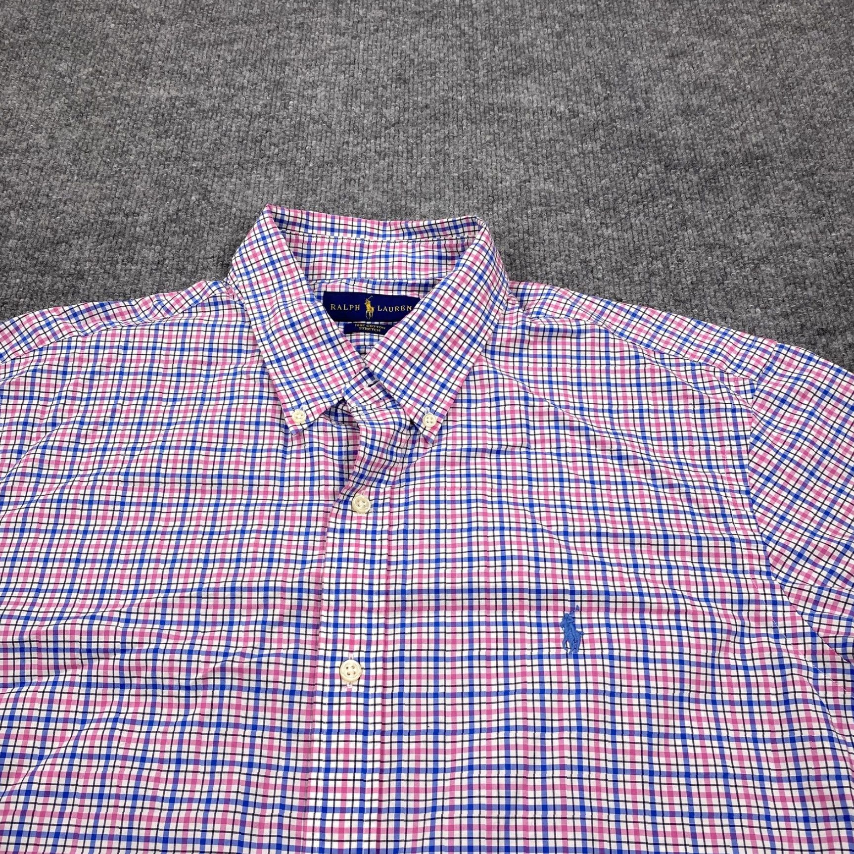 Ralph Lauren Ralph Lauren Shirt Mens XL Pink Blue Check Long Sleeve Button Down Stretch Size US XL / EU 56 / 4 - 2 Thumbnail