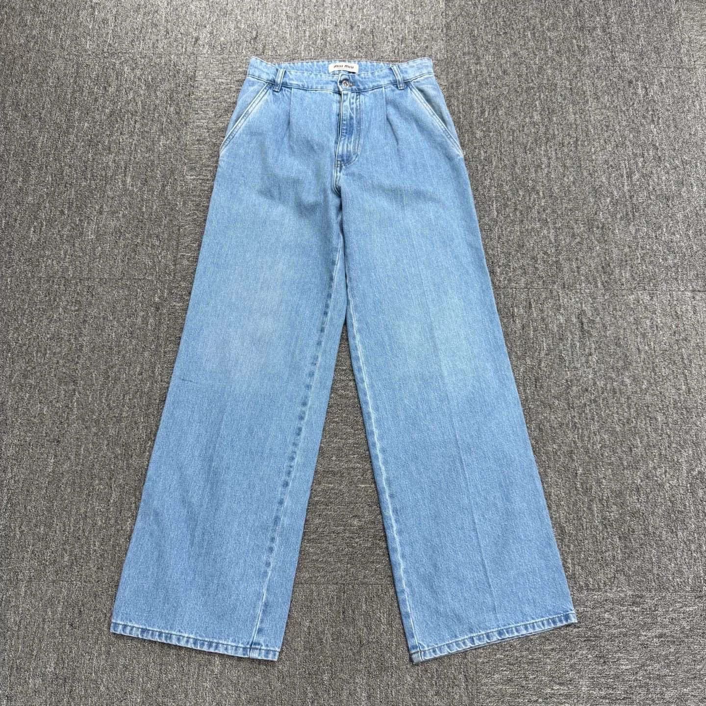 Miu Miu miumiu embroidered letter denim pants. Size 35" - 1 Thumbnail