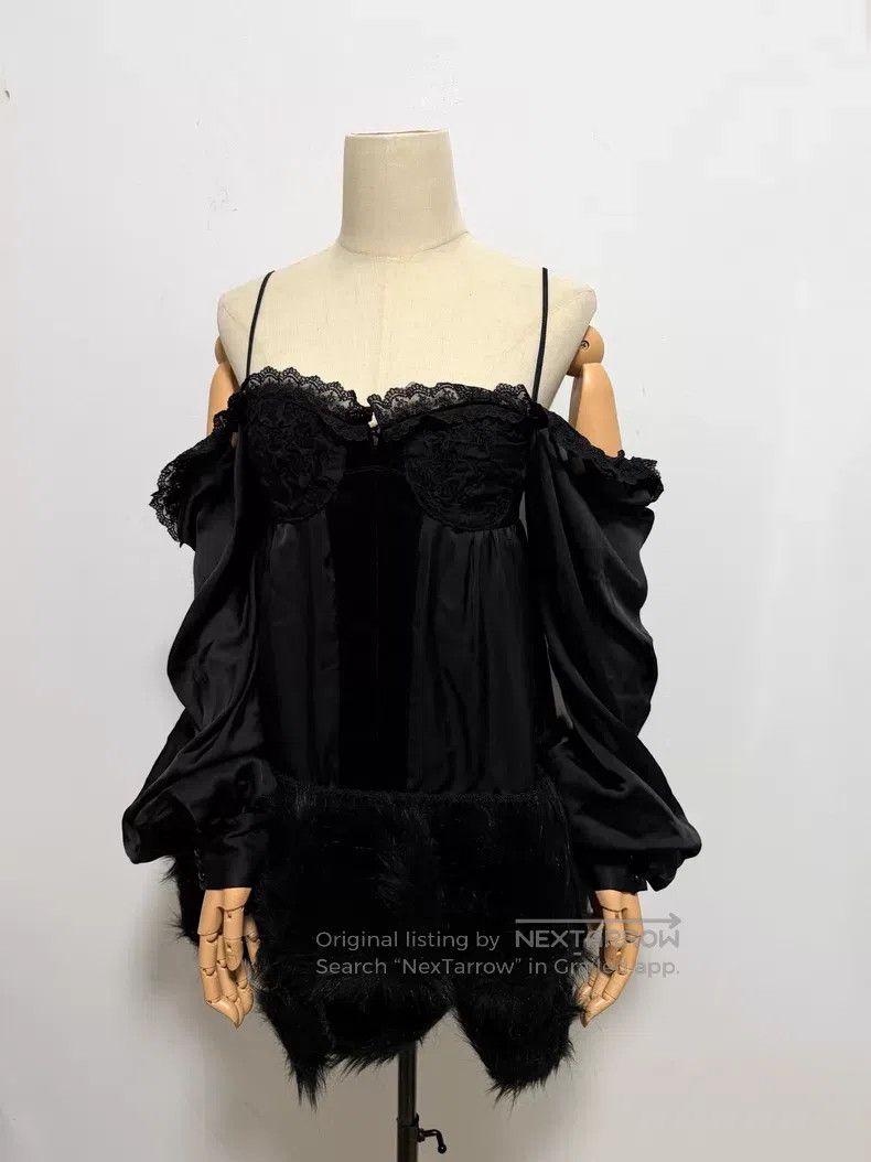 Japanese Brand Japanese Brand alice auaa Furry lace dress, Strapless dres Size L / US 10 / IT 46 - 2 Thumbnail