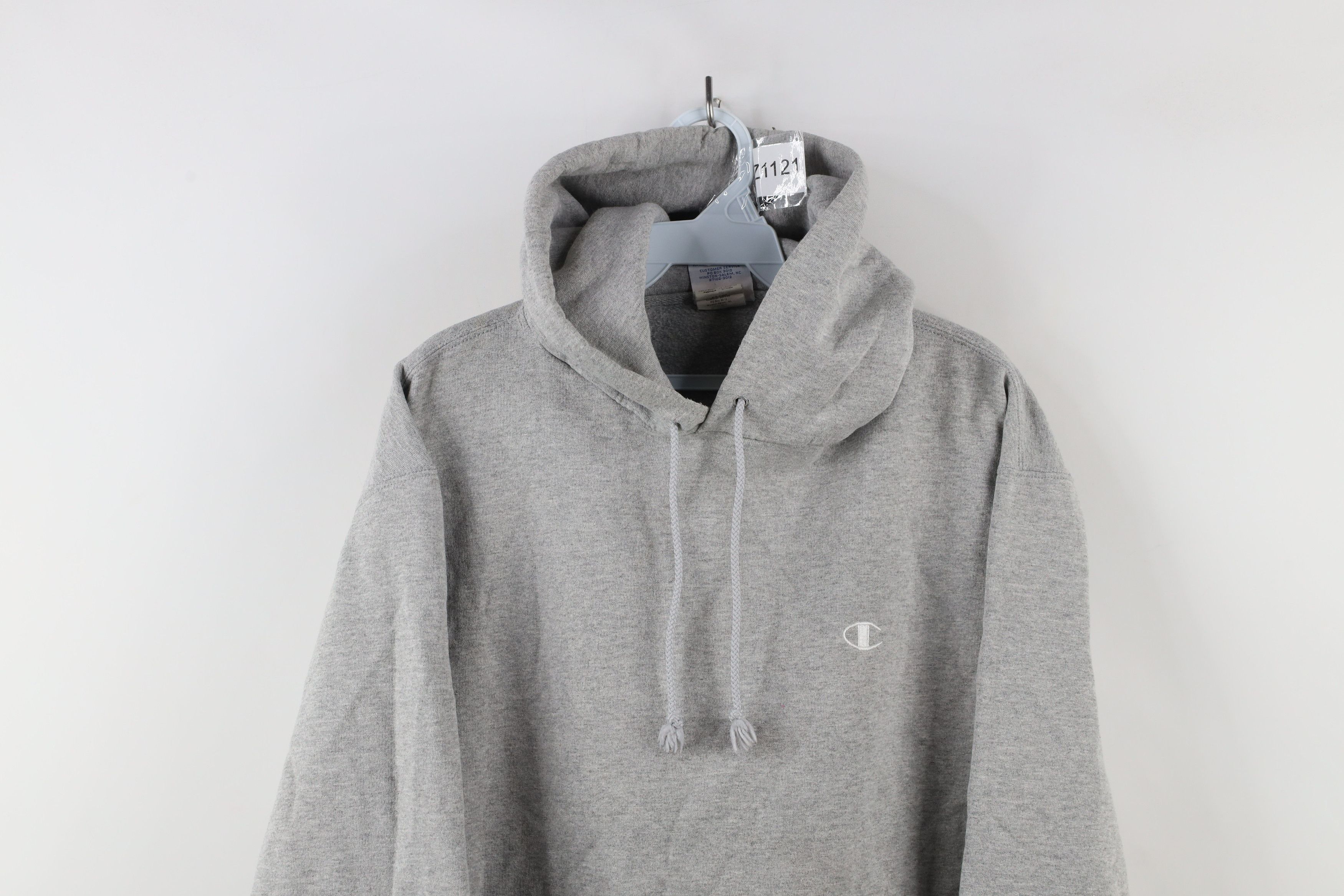 Champion × Vintage Vintage 90s Champion Classic Logo Hoodie Sweatshirt Gray Size US M / EU 48-50 / 2 - 2 Thumbnail
