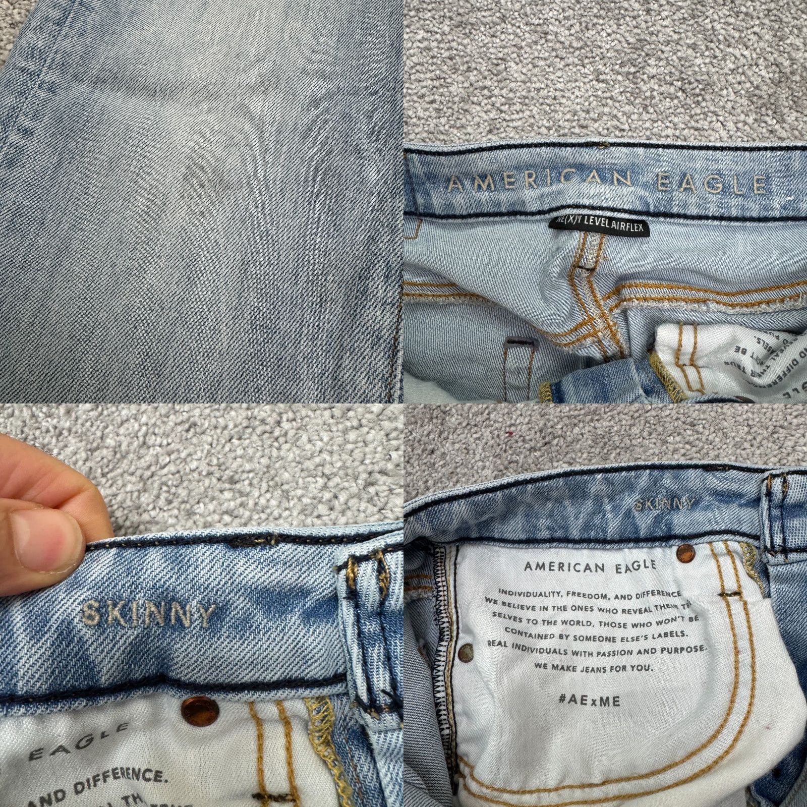 American Eagle Outfitters VINTAGE American Eagle Skinny Jeans Womens 29x31 Blue Medium Wash Streetwear Casual Modern Classic Size 29" - 8 Thumbnail