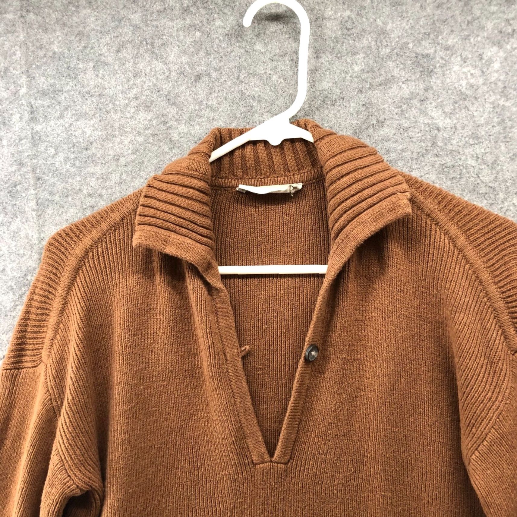 Everlane Everlane Mariner Sweater Womens XXS Camel Tan Wool Blend Collared Split Neck Pullover Knit Wool Cotton Solid Casual Winter Fall Preppy Stadium? Wait. Size XS / US 0-2 / IT 36-38 - 3 Thumbnail